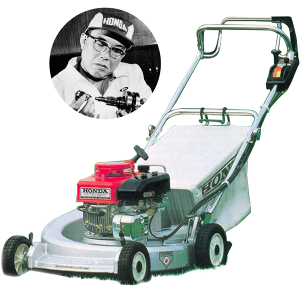 Front Three-quarter Facing Honda Lawnmower With Soichiro - Honda Hr 21 (672x672), Png Download