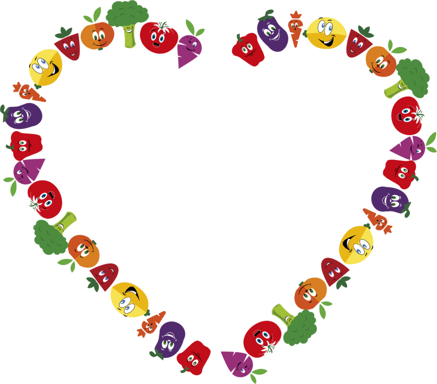 Fruit Picture Frames Vegetable Berry Food - Fruit And Vegetable Border (854x750), Png Download