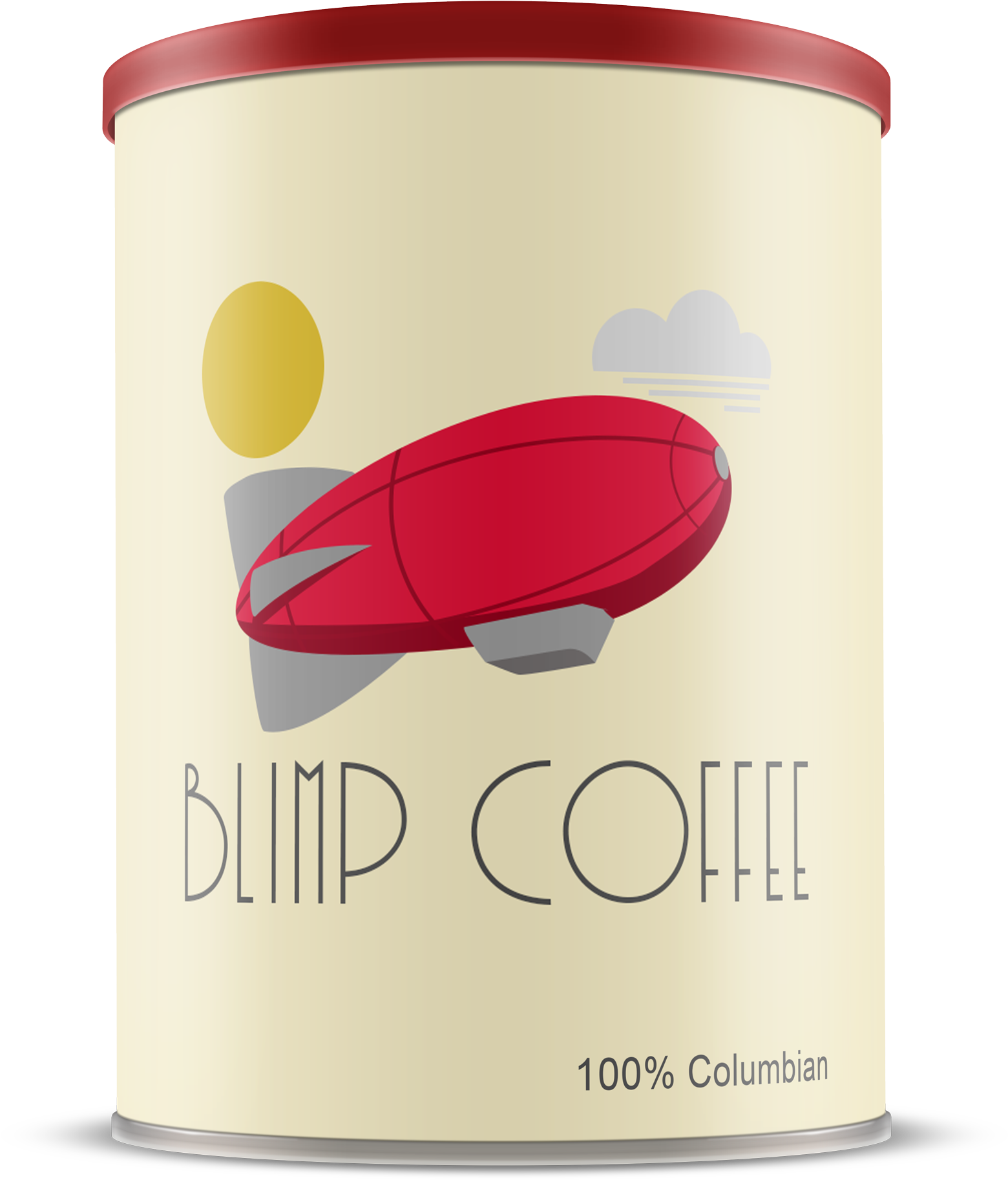 Blimp Coffe Can 02 - Circle (1878x2235), Png Download
