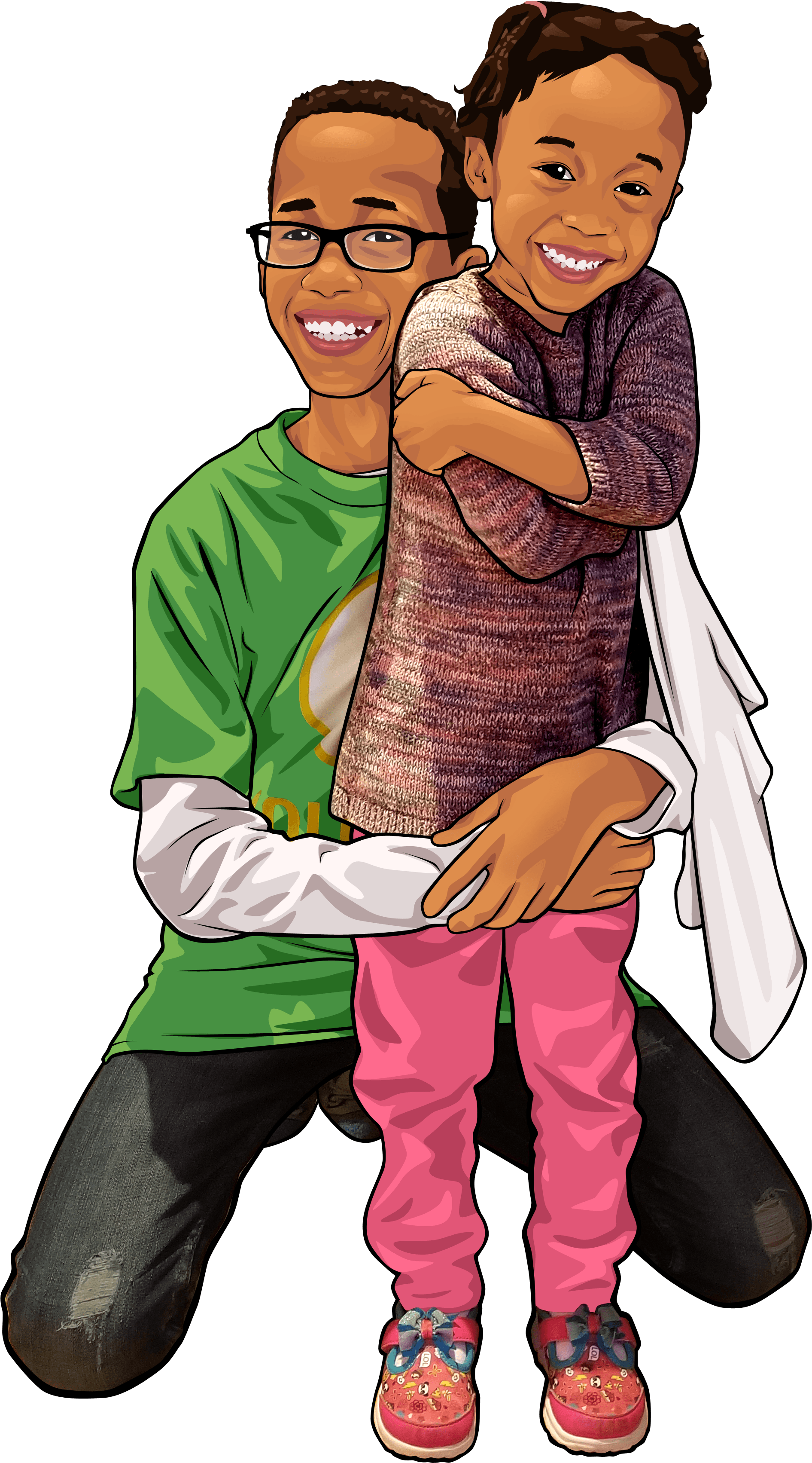 Abigail Caleb Vector Png - Cartoon (3024x4032), Png Download