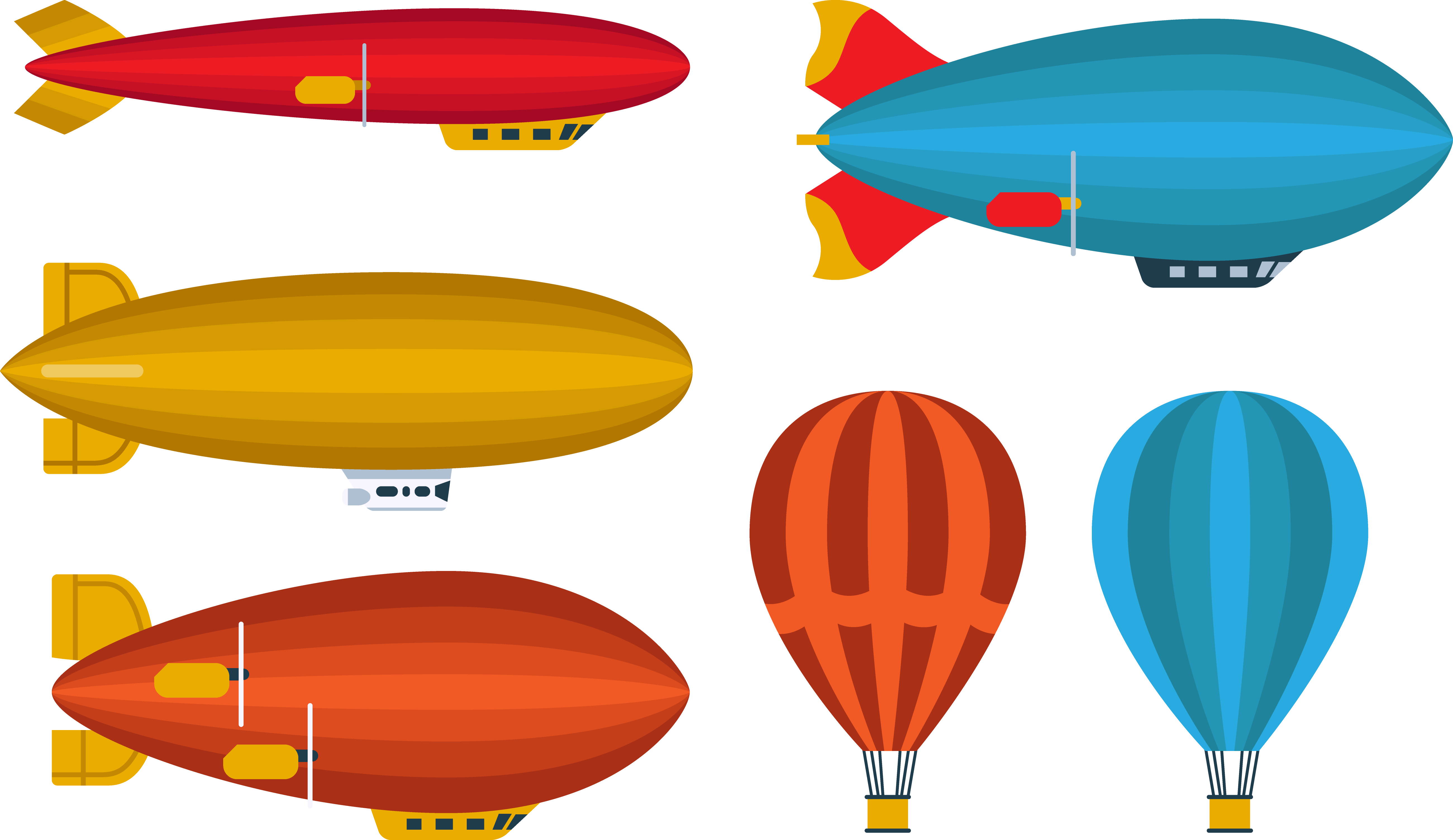 Blimp Vector Clip Art - Rigid Airship (5202x3010), Png Download