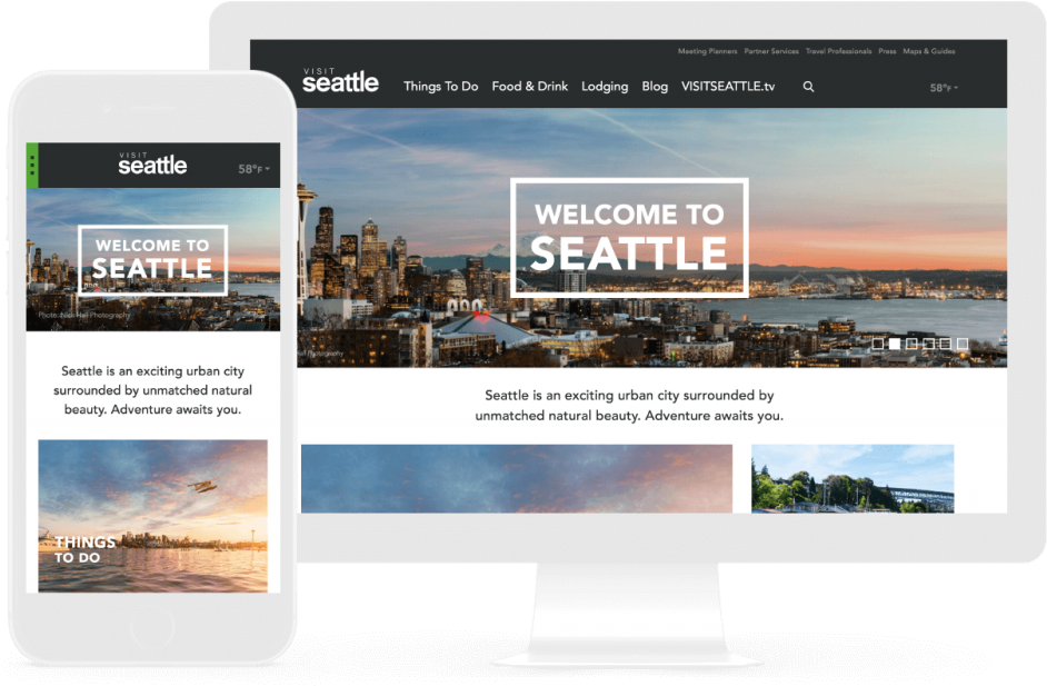 Visit Seattle Case Study - Visit Our Website Design (1024x650), Png Download