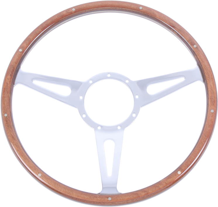 Jaguar 15" Wood Tri Spoke Steering Wheel - Steering Wheel (800x800), Png Download