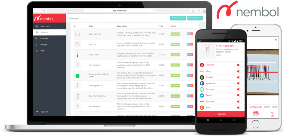 Nembol Web Mobile App Desktop (1000x600), Png Download