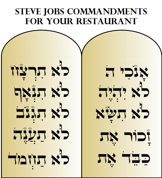 Steve Jobs Commandments For Your Restaurant - Handwriting (643x706), Png Download