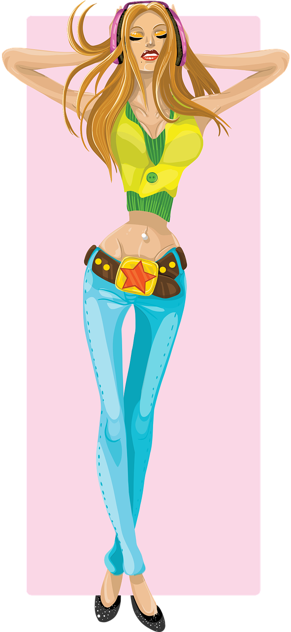 Mulher No Fone De Ouvido (640x1280), Png Download