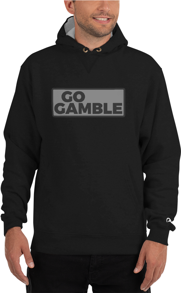 Black Go Gamble Logo Champion Hoodie - Sweatshirt (1000x1000), Png Download