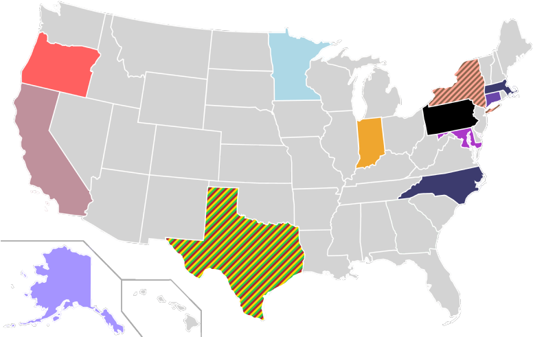 Presidential Candidate Home State Locator Map, 2004 - Team Robust (800x495), Png Download