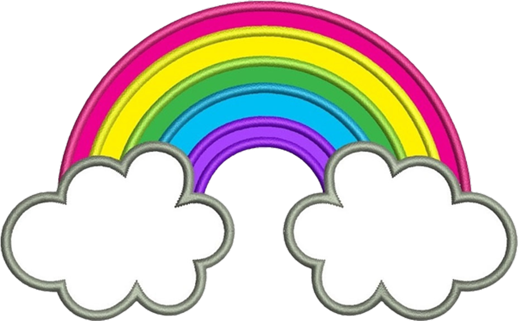 Arcoiris Sticker - Rainbow Machine Embroidery Applique (1024x636), Png Download