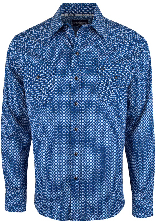 Garth Brooks Sevens By Cinch Blue Square Foulard Print - Active Shirt (544x800), Png Download