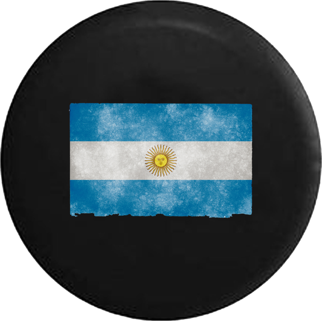 Distressed Argentina Flag Rv Camper Spare Tire Cover - Circle (1024x1020), Png Download