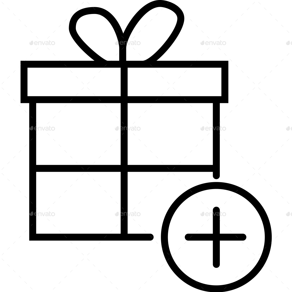 25 Gift Line Icons - Gift Outline Vector Png (1024x1024), Png Download