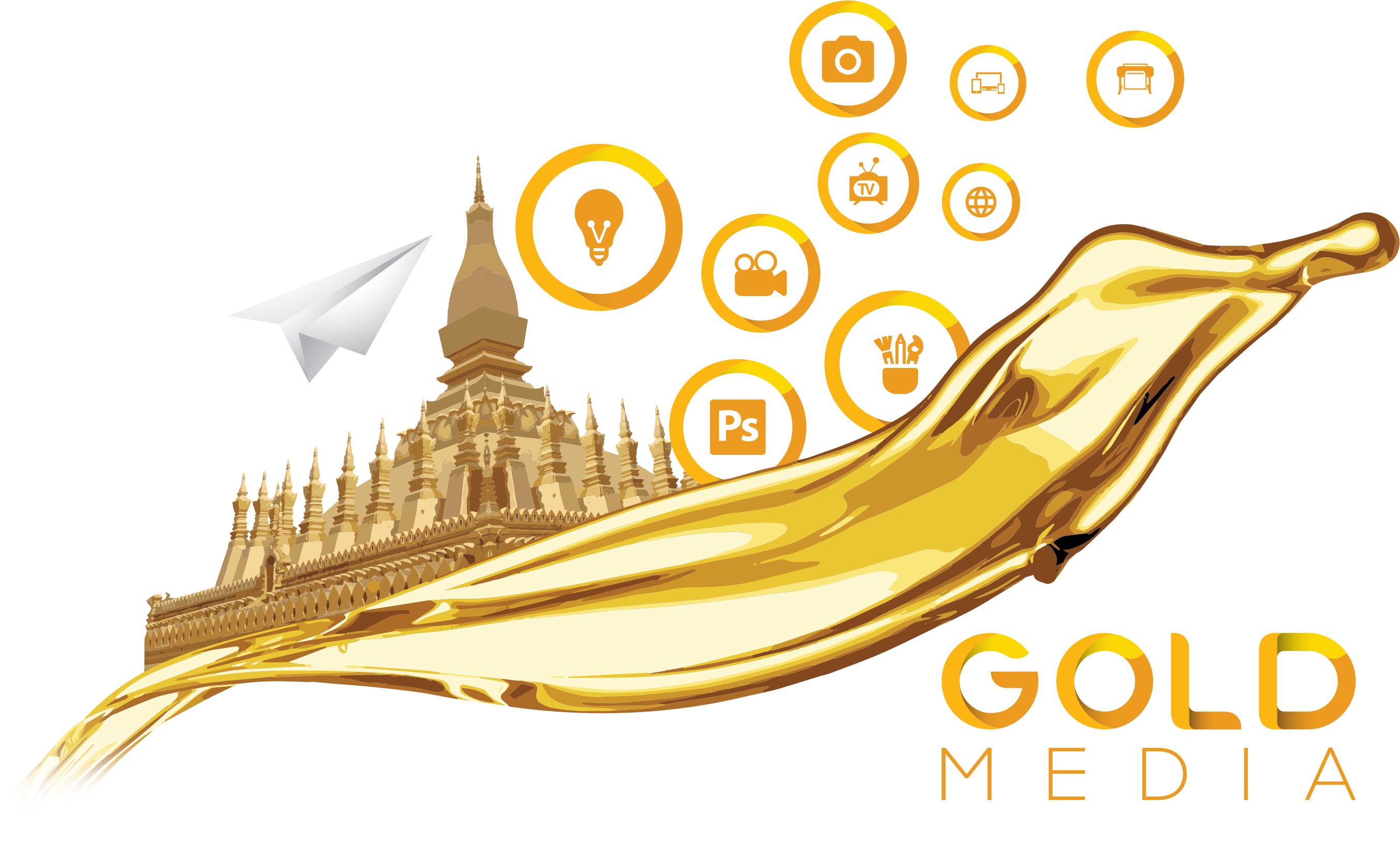 Media Our Redesigned Logo Emulates The Flow - Gold Liquid Logos (2738x1653), Png Download