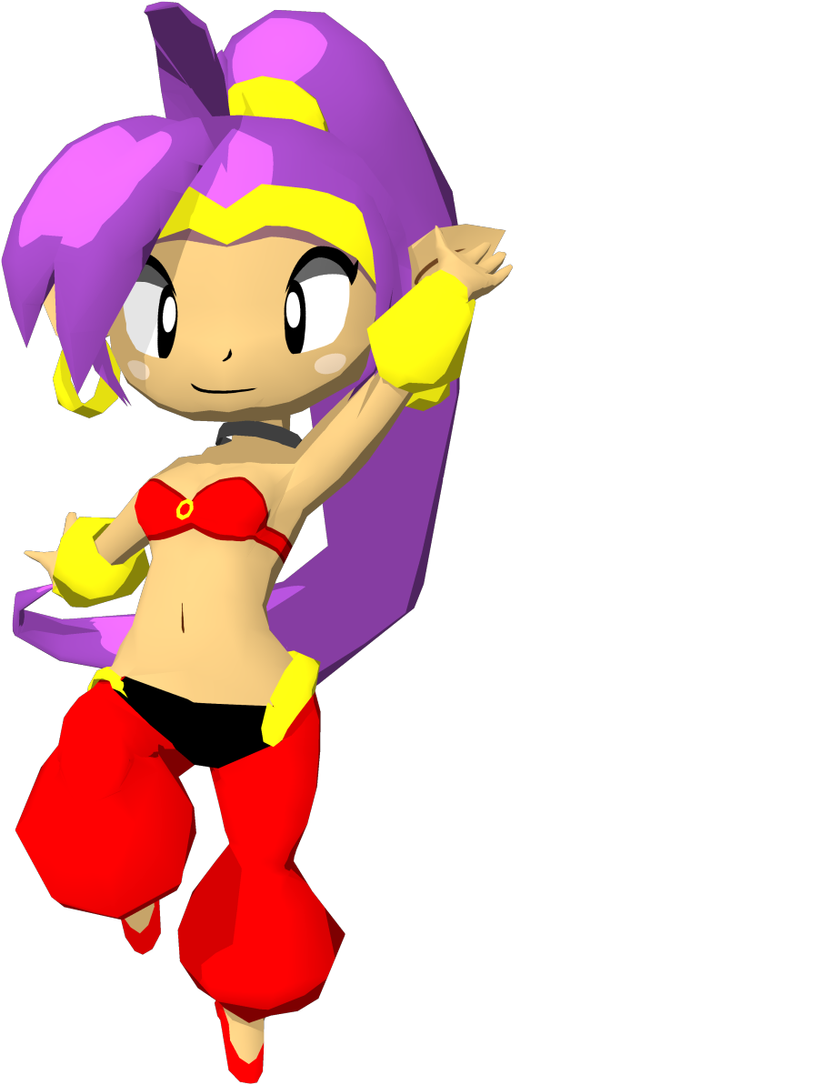 Here's My Low-poly Shantae Model, The Protagonist Of - Shantae Half Genie Hero Animation (1280x1280), Png Download