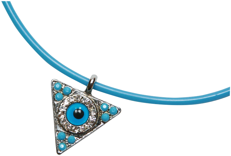 Nazar Halskette - Dreieckig - Blaues Band - Pendant (800x566), Png Download