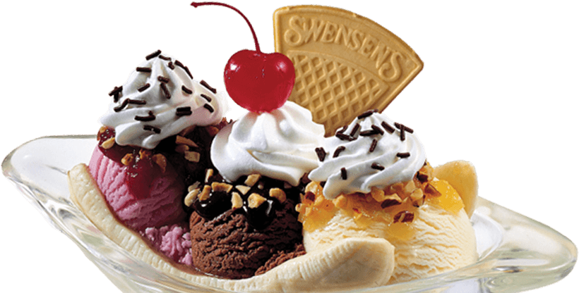 Swensen's Banana Split - Swensen's Banana Split Png (1366x430), Png Download