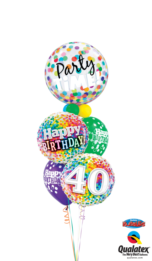 Birthday Confetti Balloon Display - Balloon (630x1080), Png Download
