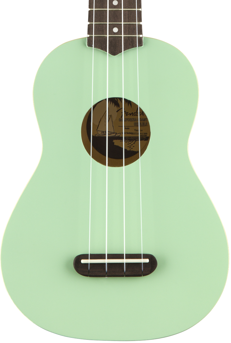Fender® Venice Soprano Ukulele In Surf Green Sn Cyn1806025 (808x1200), Png Download