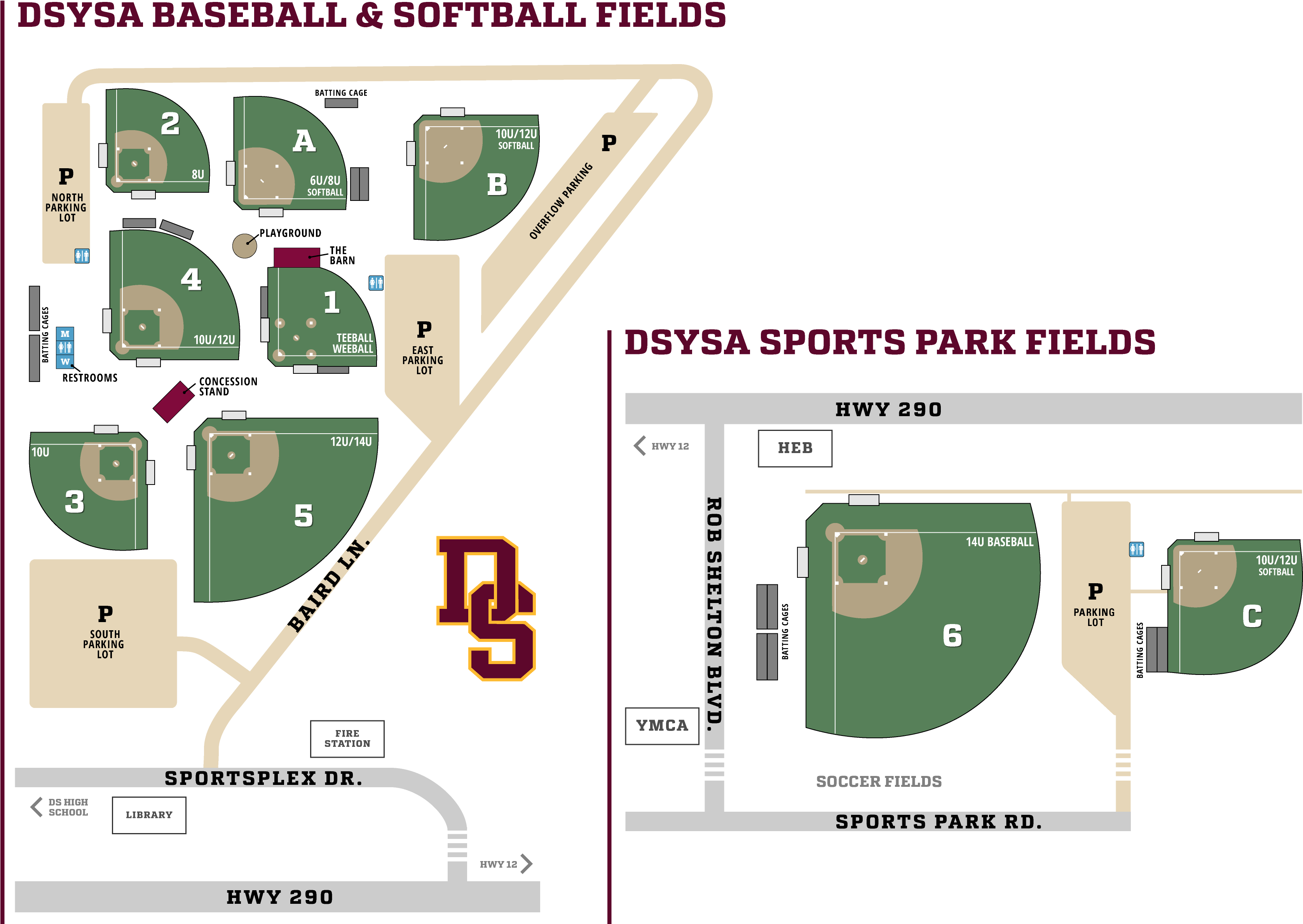 Get Field Maps, Locations & Directions - 6u Baseball Field Dimensions (3360x2596), Png Download