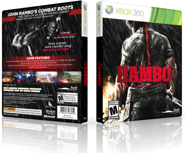 The Video Game Box Art Cover - John Rambo (700x565), Png Download
