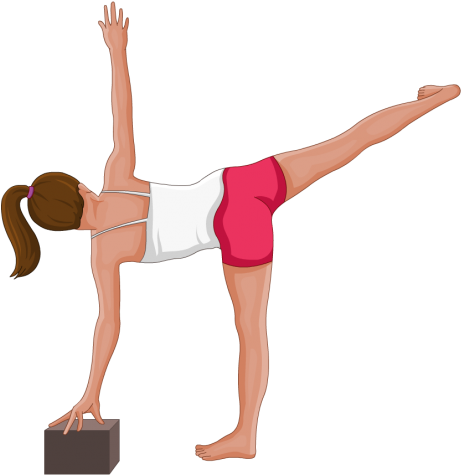 Half Moon Pose With A Block - Balance (567x567), Png Download
