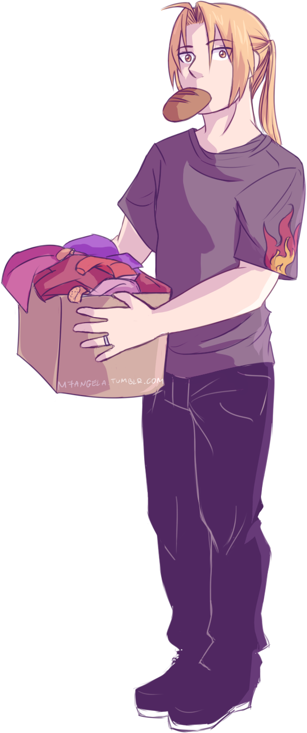 Guys I Present You Househusband Edward Elric, Former - Cartoon (926x1576), Png Download