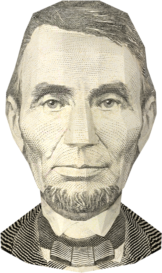 Us $5 Bill- Abraham Lincoln - Sketch (1300x1300), Png Download