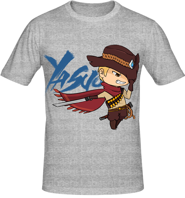 T Shirt Yasuo League Of Legends, T Shirt Geek & Gamers - T Shirt Anime Png (700x700), Png Download