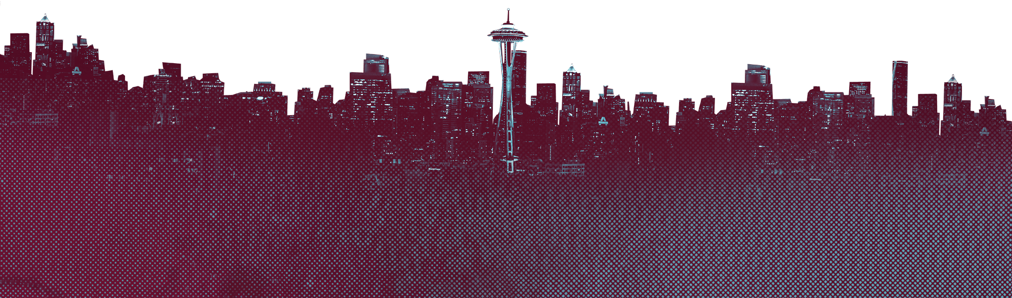 Skyline-front - Seattle (2000x590), Png Download