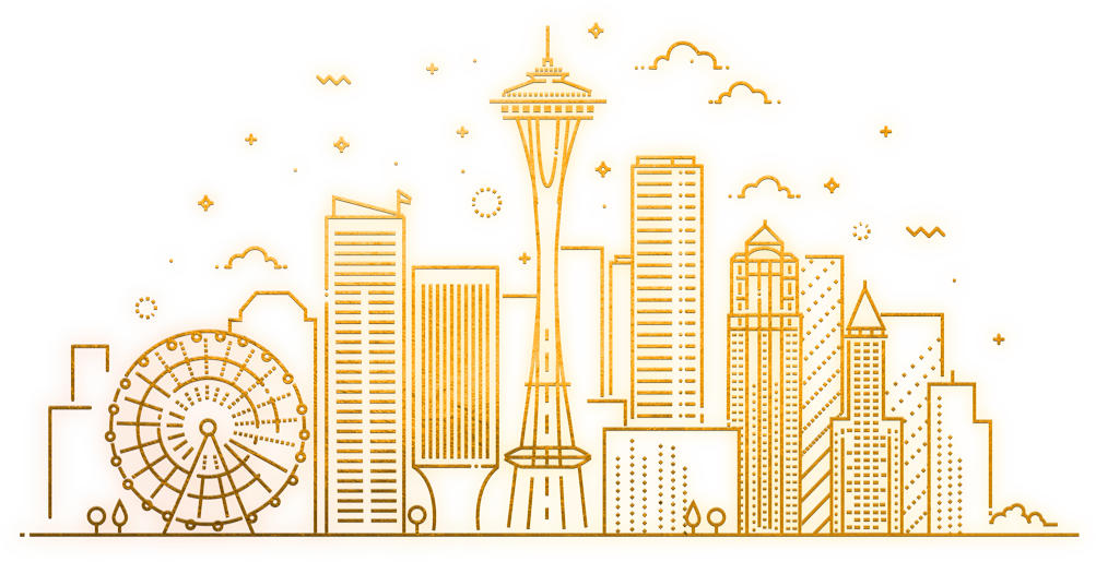 Konnected Seattle Skyline - Seattle Skyline Line Art (1003x515), Png Download