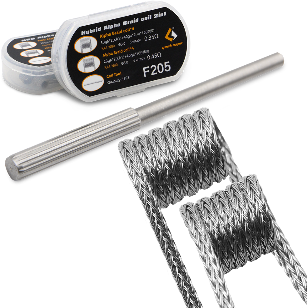 Geekvape F205 Hybrid Alpha Braid Coil 2in1 - Geekvape Fused Clapton Coil (1000x1000), Png Download