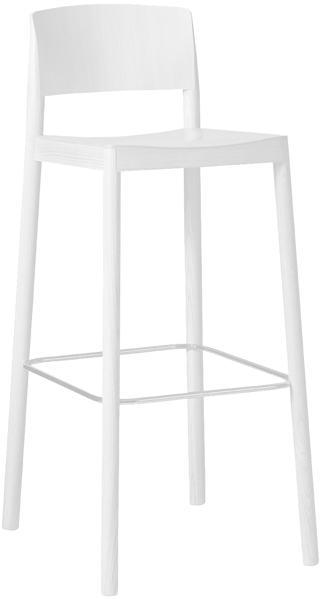Grace Barstool High White - Barstol Trä Med Ryggstöd (1000x1500), Png Download