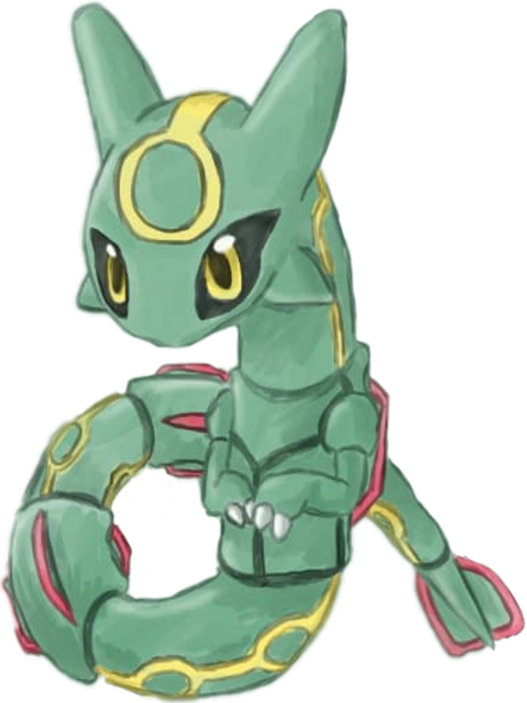 Pokemon Sticker - Baby Rayquaza (1024x1366), Png Download