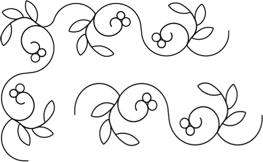 #60003 Berry Vine Park Border 2″ Width By Anne Bright - Line Art (919x565), Png Download