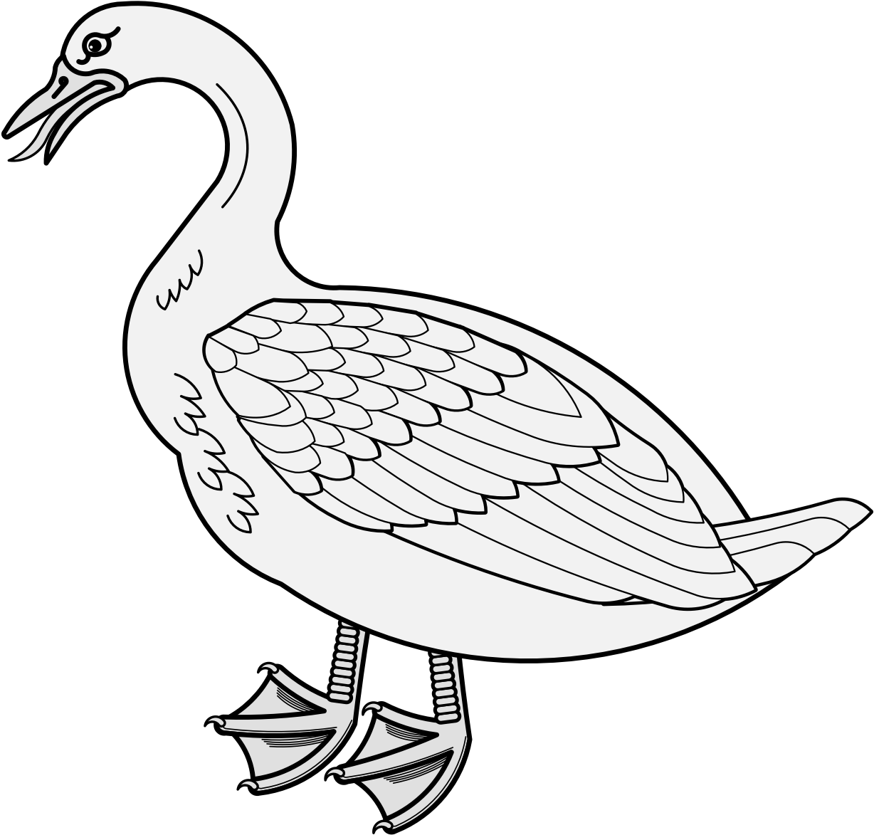 Goose - Duck (1237x1203), Png Download