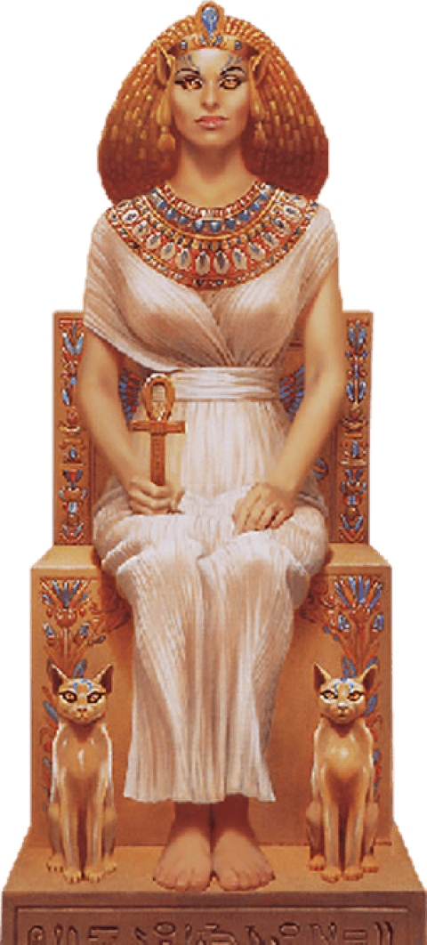 Download Pharaoh Png Images Background - Ancient Egyptian Gods Female (480x1062), Png Download
