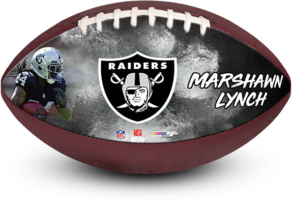 Full Size Hand Stitched Football With Synthetic Leather - Oakland Raiders (600x600), Png Download