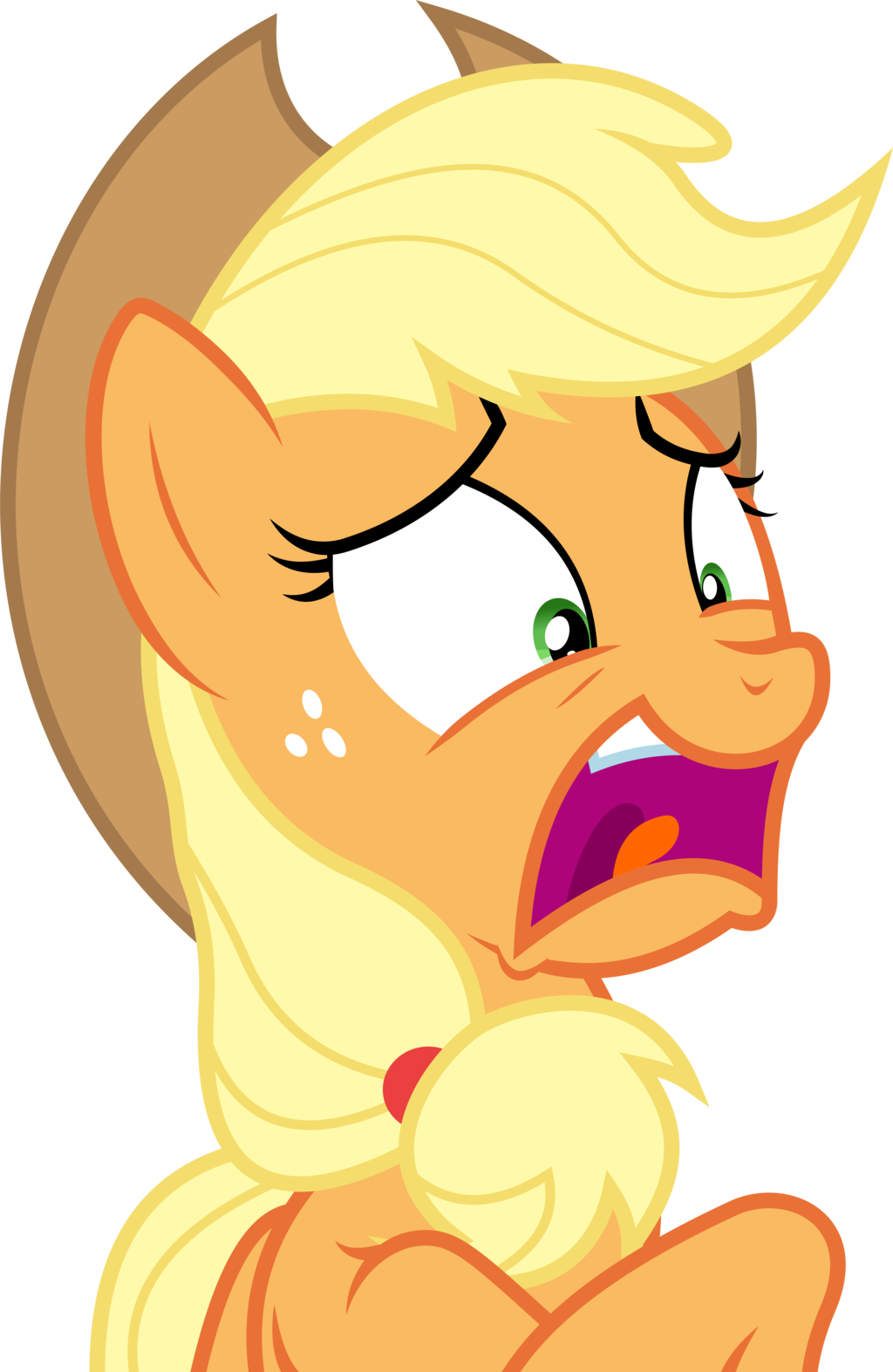 Applejack, Earth Pony, Open Mouth, Pony, Safe, Simple - My Little Pony Applejack Scared (1024x1573), Png Download