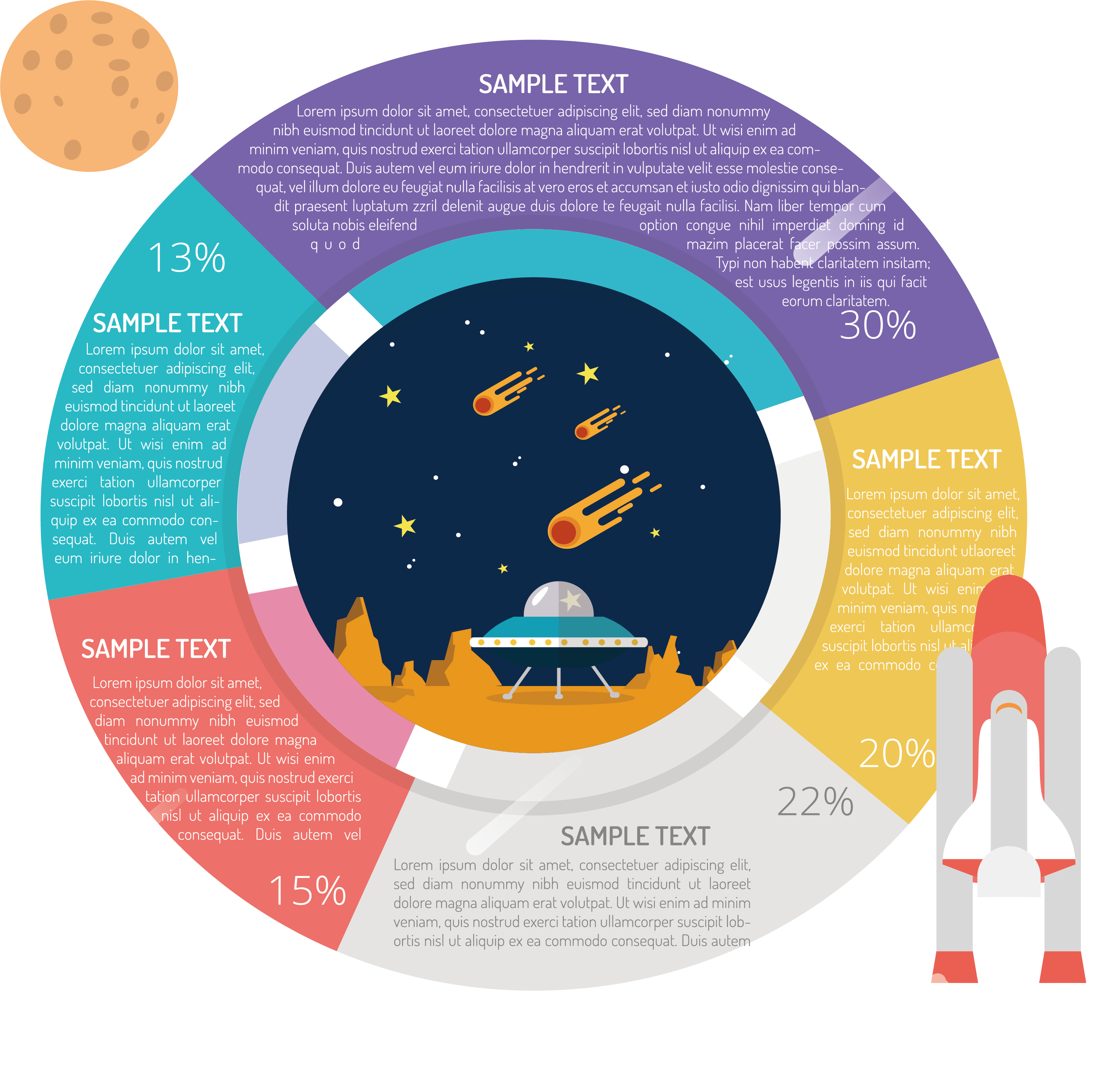 Clipart Transparent Download Illustration Rocket Launch - Infográfico De Saturno (3200x3084), Png Download