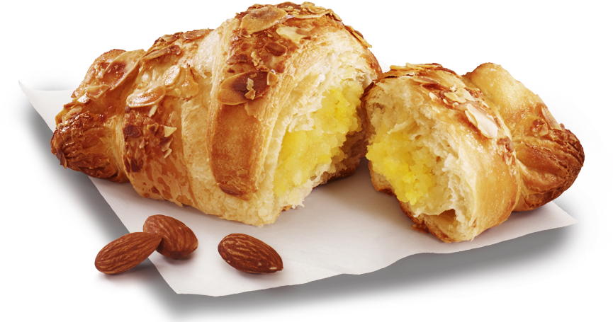 Croissant Aux Amandes - Mcdonald Croissant Au Amande (869x496), Png Download