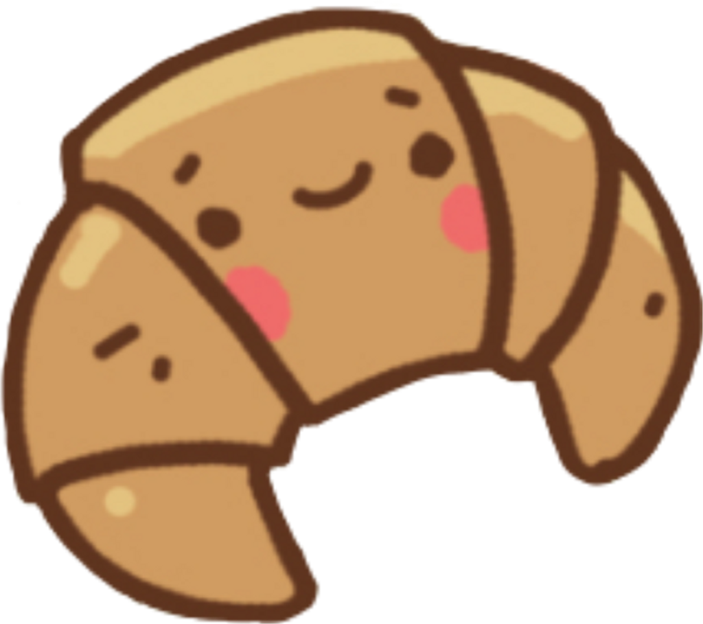Croissant Kawaii Kawaiicroissant Cutecroissant Cute - Croissant Kawaii (1024x909), Png Download