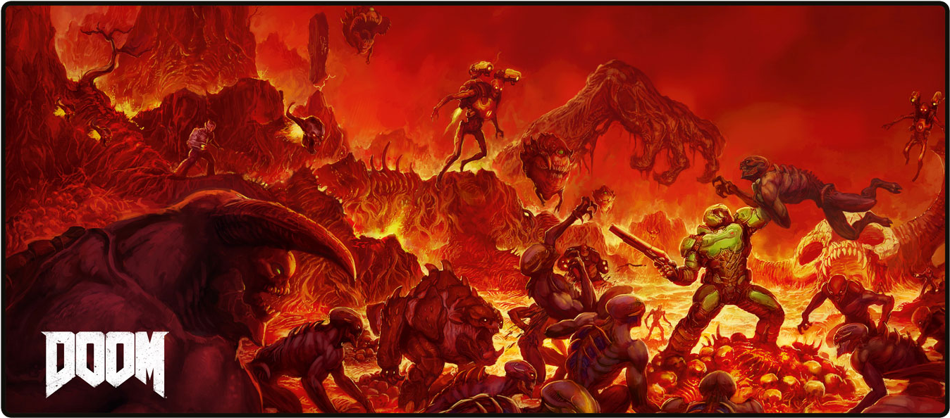 Doom Oversized Mousepad Retro - Doom Mouse Pad (1500x1500), Png Download