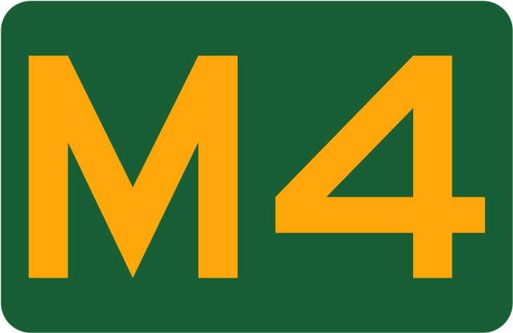 Aus Alphanumeric Route M4 - Sign (800x545), Png Download