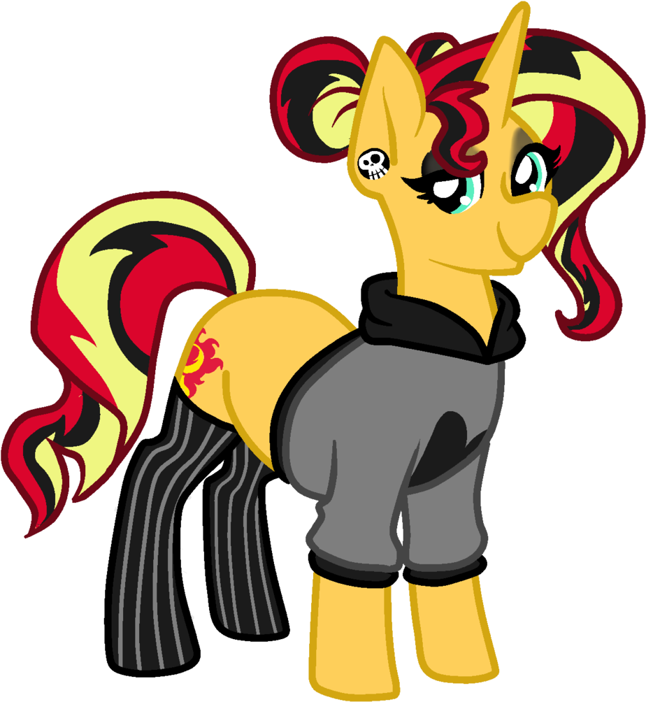 Piercing Clipart Coloured Hair - Cartoon (971x1024), Png Download