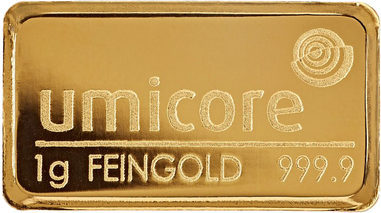 1g Umicore Gold Bar - Wallet (800x800), Png Download