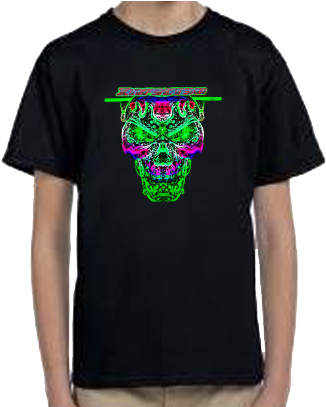 Trippy Skull T-shirt - T-shirt (576x703), Png Download