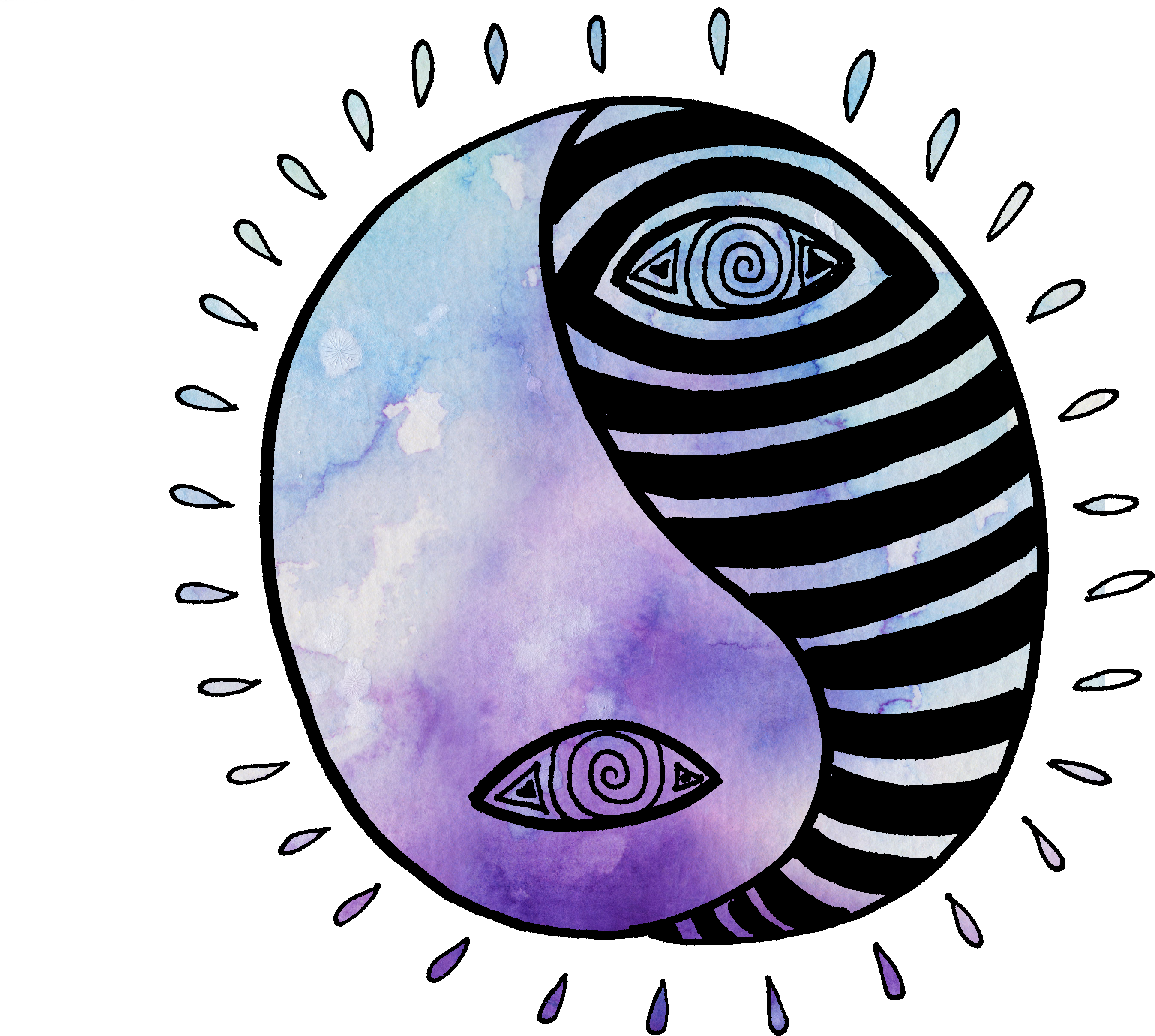 Watercolor Trippy Yin-yang - Trippy Yin Yang Png (3264x2448), Png Download