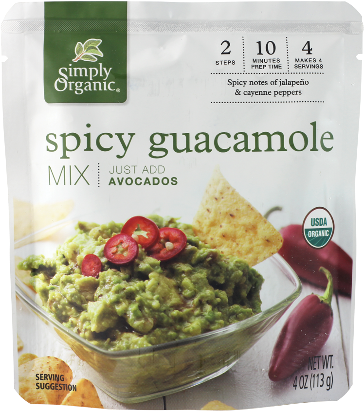 High Res - Simply Organic Spicy Guacamole Mix (937x1000), Png Download