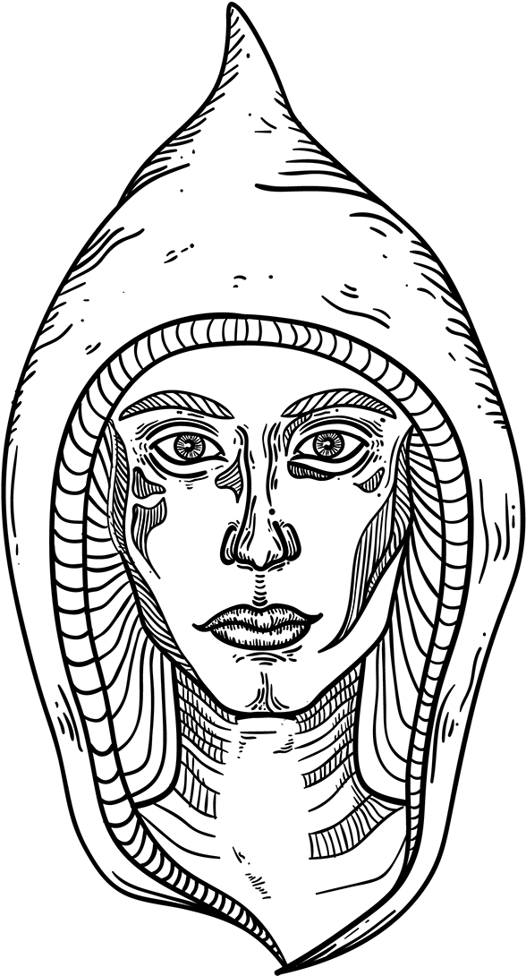 Trippy Illustrations Black Png (1400x1397), Png Download