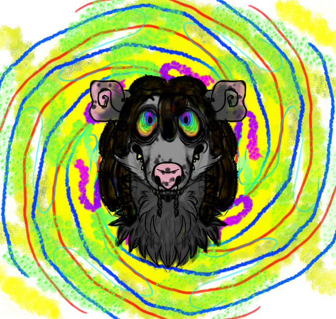Psychedelic - Dog (680x644), Png Download